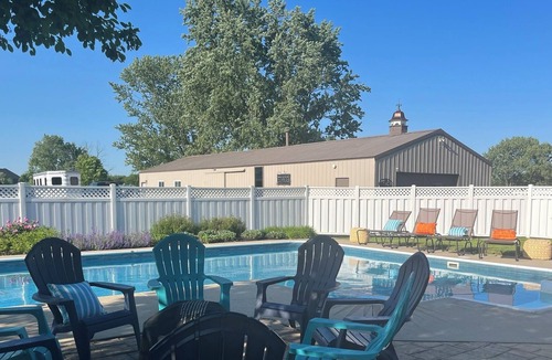 The Village of West Clay House | Gorgeous large home with scenic views and a private pool in the heart of Carmel