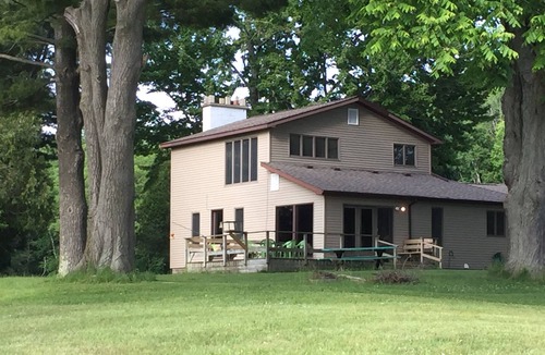 Ludington House | Hamlin Lake Vacation Retreat - 3 Bedroom Home With Lake View, Dock & Access