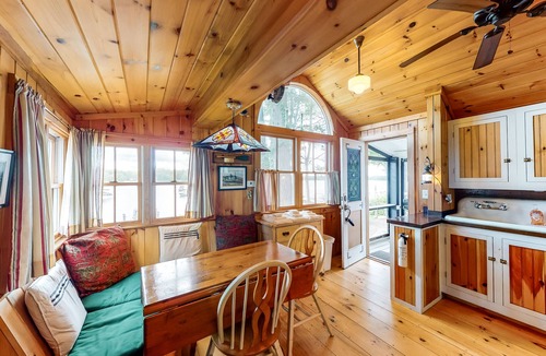 Windham Cottage | Lakefront cabin with shared firepit & access to Sebago Lake