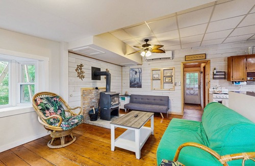 Augusta Cottage | Lakefront Home on Togus Pond with 2 Decks, Great View & Canoe/Fire Pit