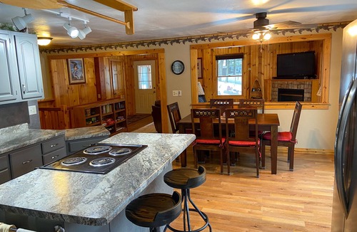 Wautoma House | Lakefront Home with Sandy Walk-In Shoreline & Private Pier on Lake Morris Chain