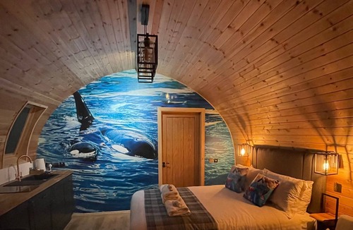 Keiss Cabin | Luxury seafront glamping pod with private patio and Hydropool Jaccuzi