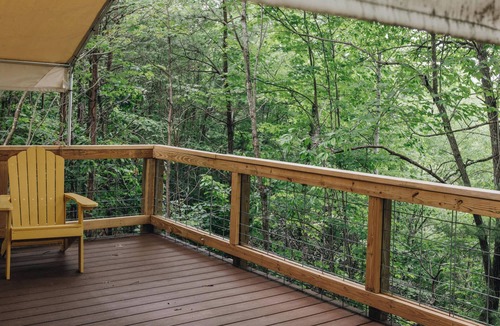 Primrose RV Rental | Meadowlark's Nest-Lux Camping Tent in The Gorge