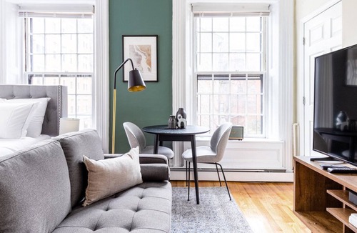 West End Apartment | Mod Beacon Hill Studio w/ W/D, near MA State House, by Blueground