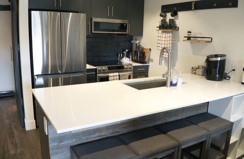 Silver Star Mountain Condo | Modern, ground-level studio suite just steps from your mountain adventures.