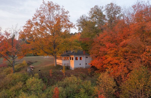 Frankfort Cottage | New! Above Crystal Lake - Hot Tub and Stunning Hilltop Views for Stargazers and Nature Lovers! Window A/C Unit in Bedroom!