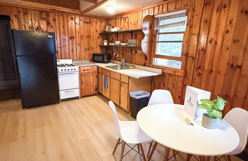 Mason County Cabin | New listing! Rustic 6-cabin resort on Long Lake with a beach and waterslide