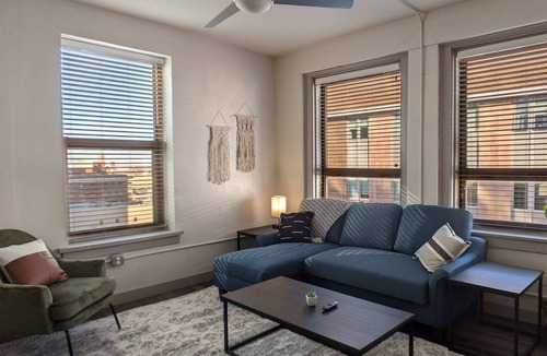Downtown Wichita Apartment | Perfect for WFH Laundry In Unit with Fitness Center