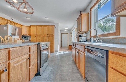 Lyman House | Pet-Friendly Maine Retreat | Private Heated Indoor Pool, Fenced Yard, 17 Acres, ATV Trails & Lake Access Near Roberts Pond