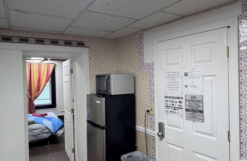 Malden Apartment | Private 1BR Near Boston — Kitchen & Laundry