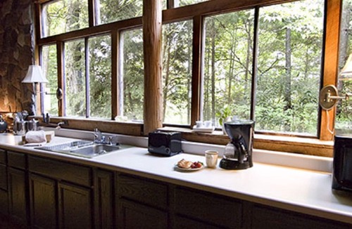 Primrose Cabin | Private, Gated, Wall of Windows, Fire-Pit, Pet Friendly- no fees of any kind!