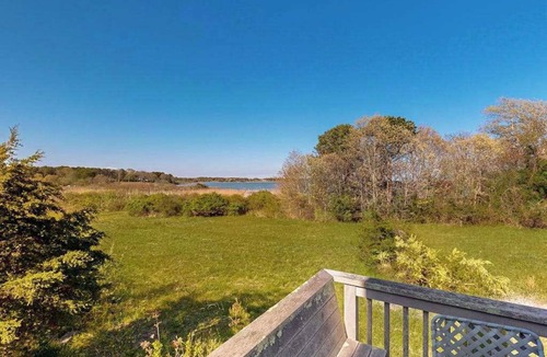 Oak Bluffs House | Private island house with close beach access and water view from deck