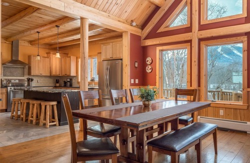 Sunday River Area House | Rediker Retreat- Authentic Riverfront Luxury Log Home