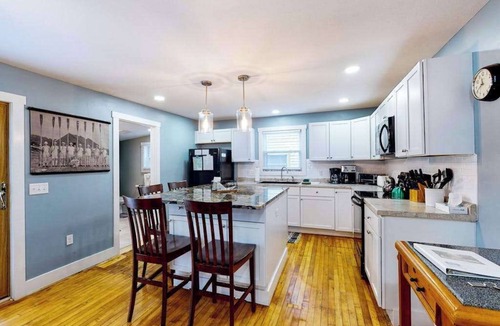Empire House | Remodeled farmhouse near downtown with a firepit, central AC & washer/dryer,