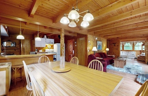 Bartlett Cabin | Rustic 2-story cabin near Saco River w/views & firepit