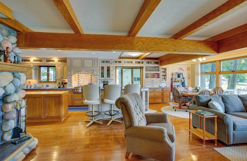 Cadillac House | Sauna + Fireplaces! Lakefront Cadillac Retreat