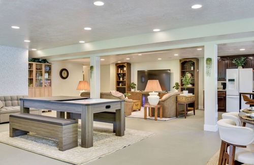 Kaysville Apartment | Shaded Patio and Fire Pit: Quiet Kaysville Home
