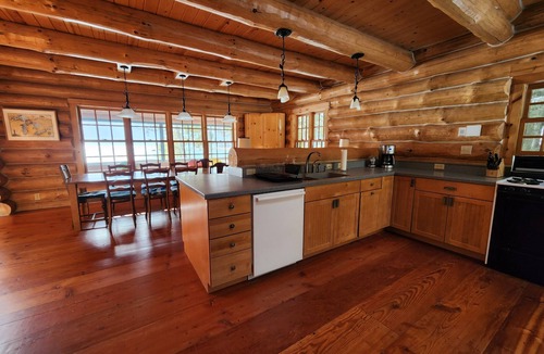 Cedarville House | Spacious and secluded lakefront! Modern log home on Lake Huron