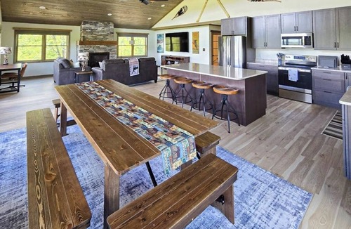 Sunday River Area House | Spacious mountain retreat with fire pit, hot tub, sauna, and foosball