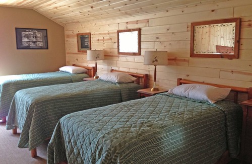 Park Rapids Resort | Spruce with two story high windows with loft on the premier lake of Big Sand