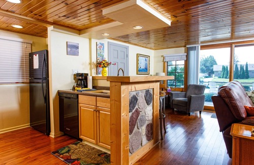 Sturgeon Bay Cottage | Sturgeon Bay waterfront A-Frame with a dock and fire pit