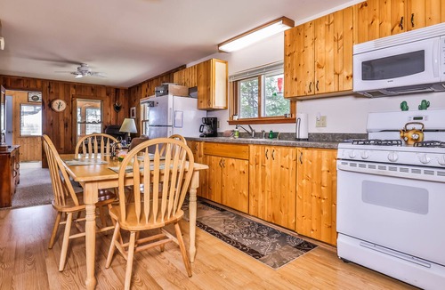 Lac du Flambeau Cabin | Summer waterfront cabin with firepit, private dock, washer/dryer, AC, & kayaks