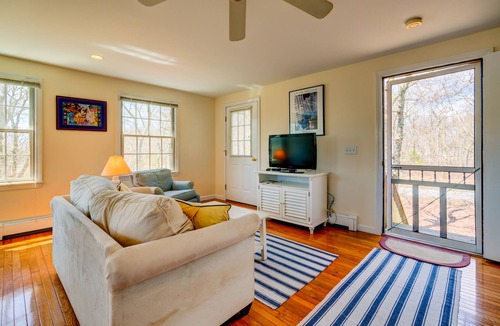 Edgartown Apartment | Sunlit woodland view studio with private deck & WiFi - near beaches/trails/town