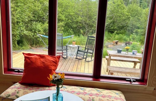 Lamoine Beach Cabin | Unique, Colorful Off-grid Cabin