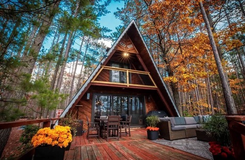 Indian River Cabin | Veaux Pines · Winter Escape Aframe*HotTub*Fireplace*KingBed