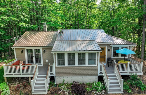 Raymond Cottage | Water view home with kayaks, dock access, firepit, & charming interior - dogs ok