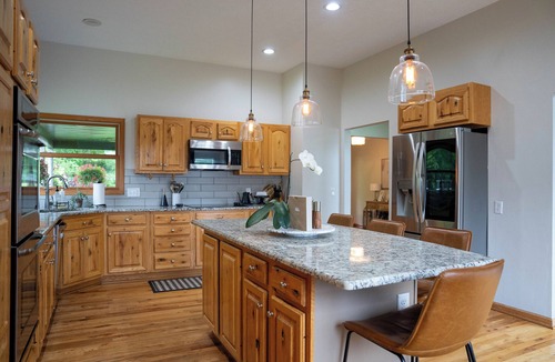 Battle Creek House | Waterfront Family Lake House Lux Decor, Electric Fire Pit + More