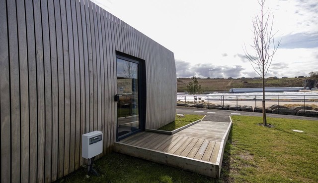 Accessible Cabin with views over the wave pool