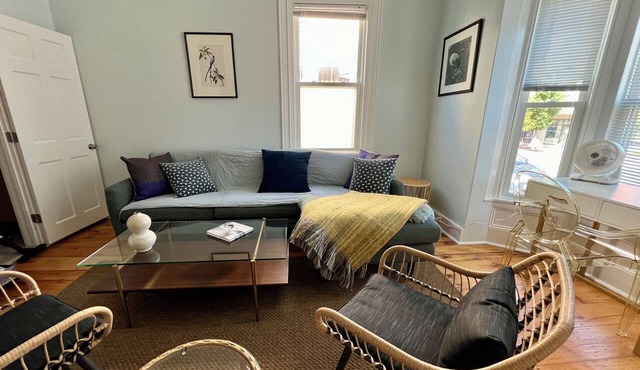 Beautiful NEW apt on top of Munjoy Hill with private deck and private parking.