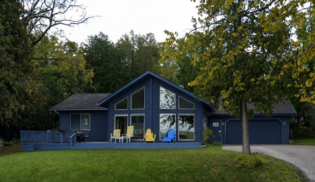 Boathouse: Lake Charlevoix Retreat: Dock & Hot Tub