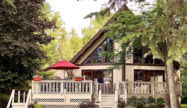 Book now for Fall! Cozy home on Mullett Lake, fireplace, deck, fire pit