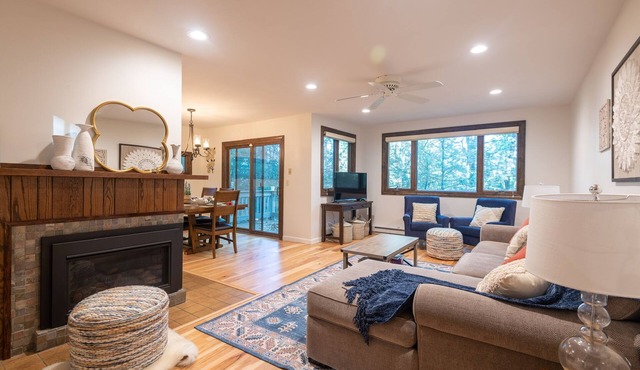 Cozy Fall and ski rental nestled in a gated community in the woods.