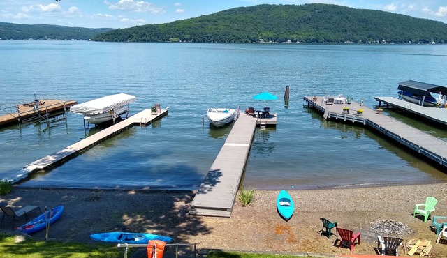 Cozy lakeside cottage with Grand Views, beautiful beach, and sunsets! See video!
