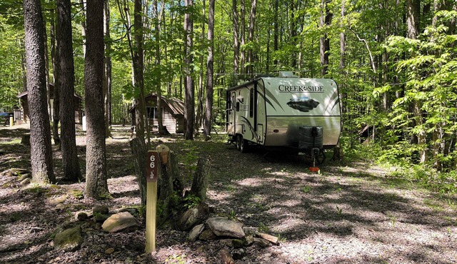 Cozy RV with AC in wooded campground in the ANF