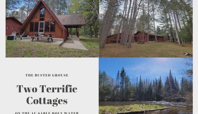 Enjoy two classic cottages in the heart of Michigan's most famed river