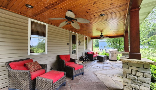 Forty Acre Retreat. Wooded trail. Outdoor retreat with unique custom interior.