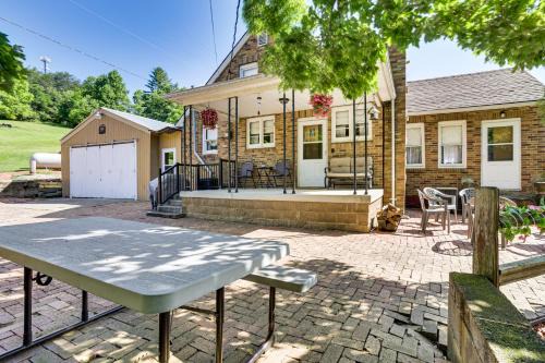 Game Room + Patio: Hilltop Home in Hocking County