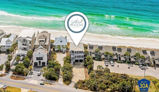 Gulf Front with Private Beach! Walk to Alys & Rosemary! 6 Bikes Included