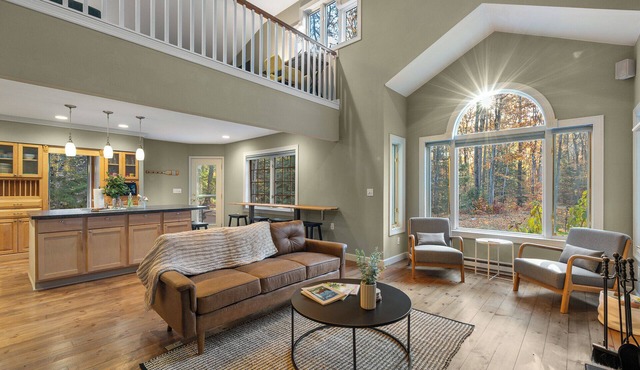 Home near Egg Harbor with Hot Tub + Dog-Friendly, Wooded Lot, Fire Pit