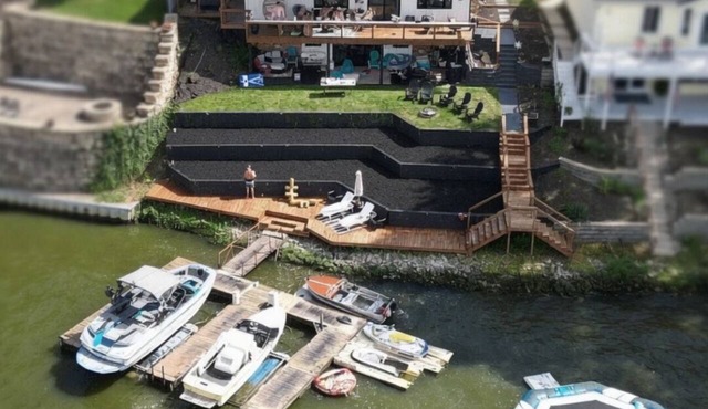 Lakefront @barefootbohobay – 23' Water Trampoline, Paddleboards & She Shed