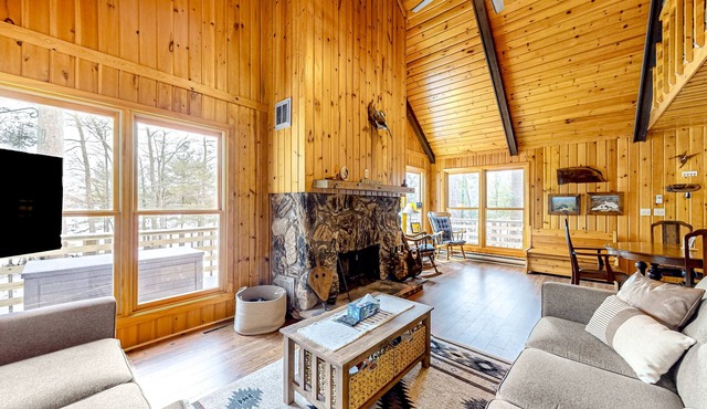 Lakefront dog-friendly retreat with sauna, dock, canoe, paddle board, & firepit