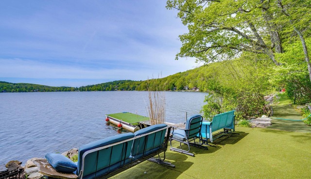 Lakeside Berkshires Cabin w/ Private Dock & Views