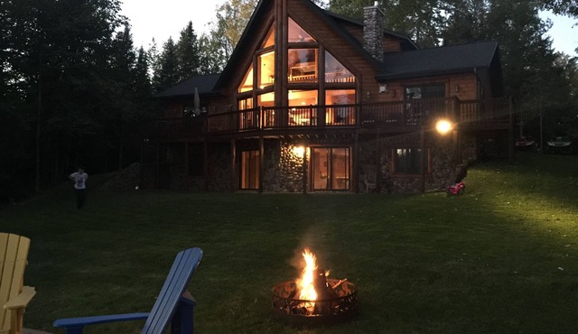 Large Log Cabin on beautiful chain of lakes in the upper Peninsula of Michigan