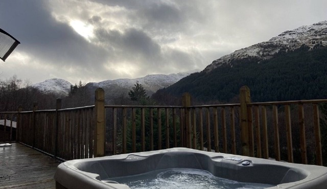 Loch Eck Cabin Retreat with Hot Tub and Sauna Stunning views beautiful location