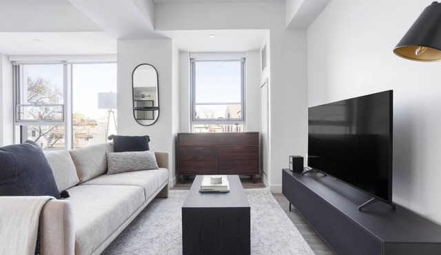 Lovely Central Square Studio w/Gym, W/D & Roof, near T, by Blueground