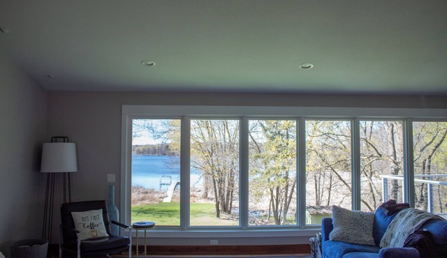 Modern retreat on Cedar Lake- quiet wooded lot with beautiful lake view!